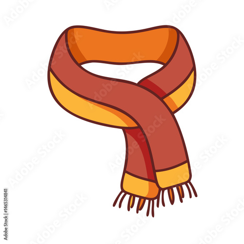 Illustration of a warm winter scarf neckwear fashion accessory apparel clothing for cold weather