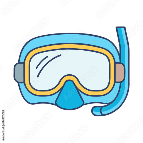 Blue snorkel mask diving gear swimming equipment underwater activity summer vacation holiday trip