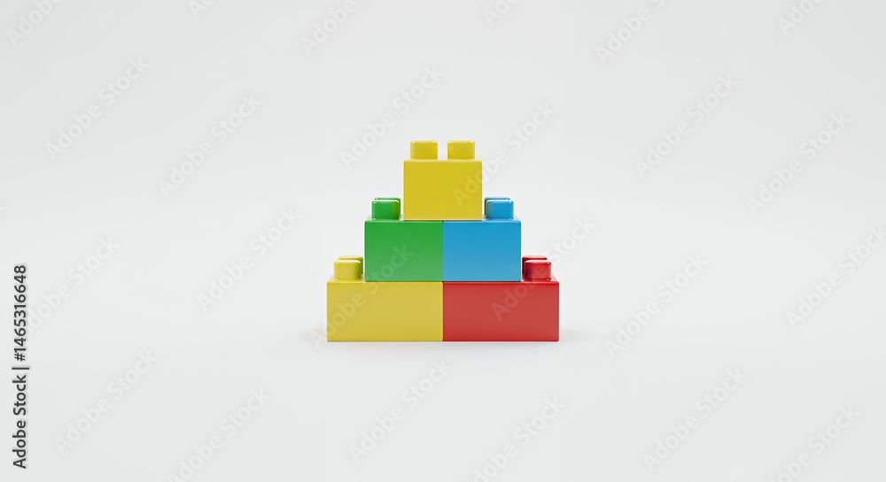Fototapeta premium Colorful building blocks pyramid