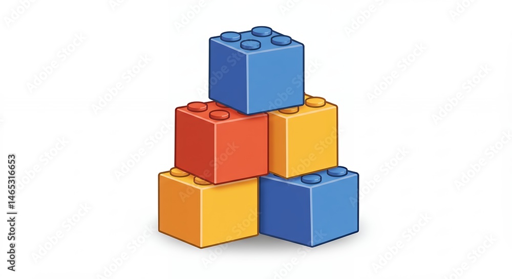 Fototapeta premium Colorful building blocks stacked in pyramid shape