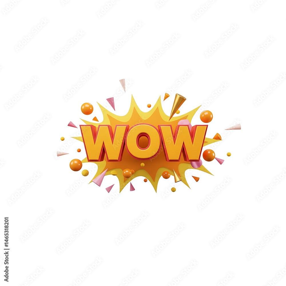 Naklejka premium Wow text with explosion effect isolated on white background