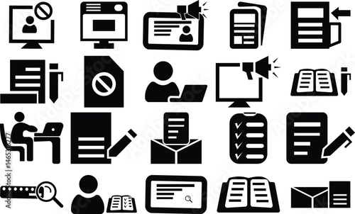Editable Stroke Election & Politics Line Icons: Vector Icon Collection