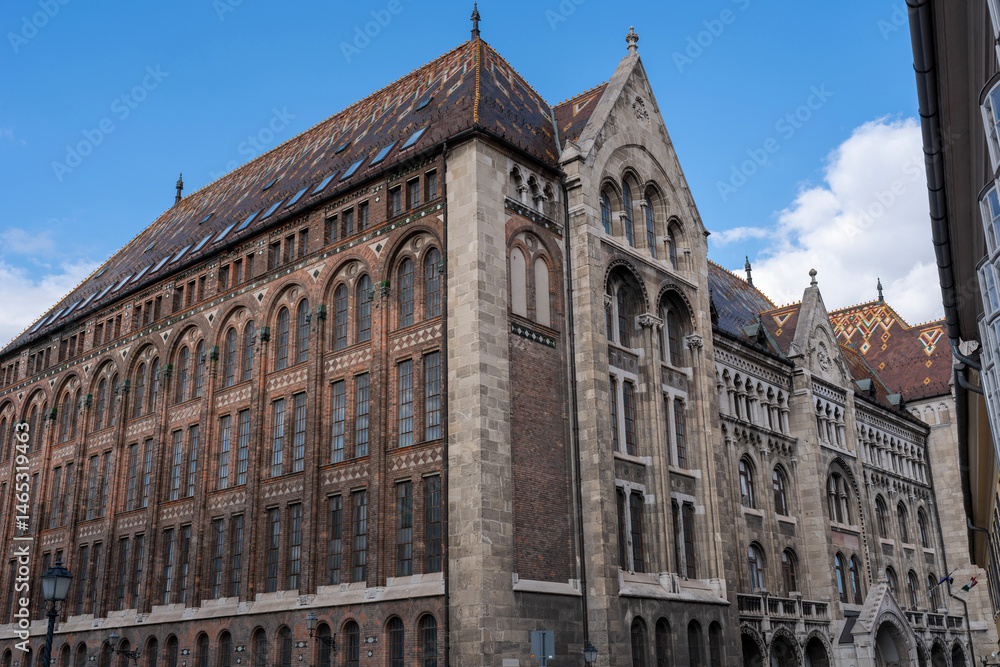 Fototapeta premium Building of National Archives of Hungary in Buda Castle District, Budapest, Hungary. Nation`s record keeper
