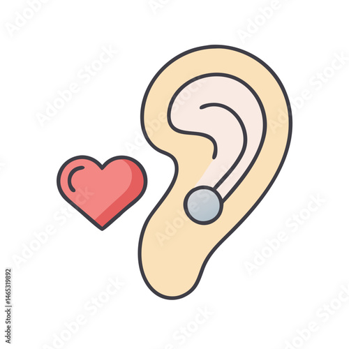 Ear piercing jewelry heart love body modification fashion accessory lobe tragus helix conch rook daith snug
