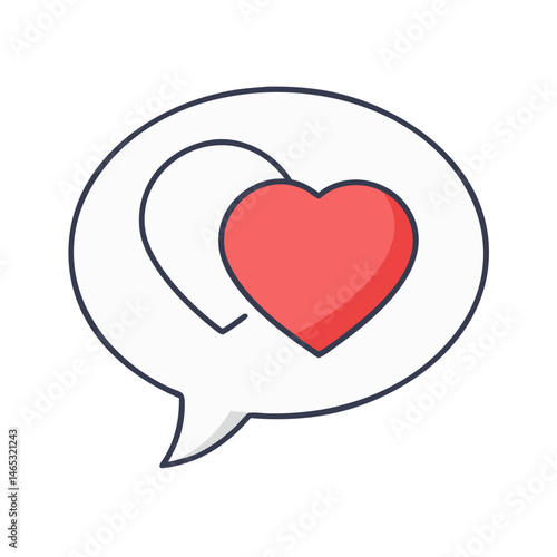 Heart love chat bubble message conversation dialogue communication social media romance valentine