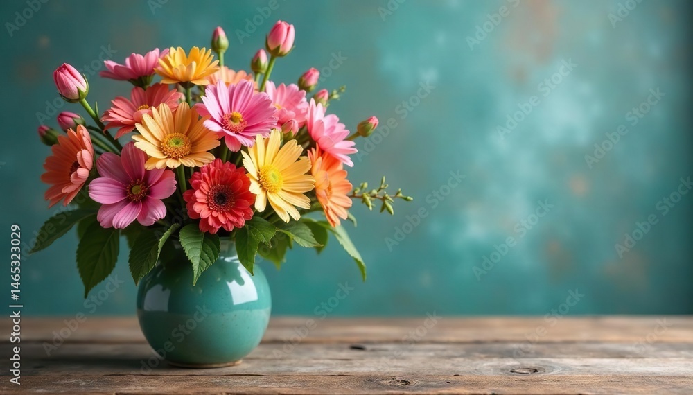 custom made wallpaper toronto digitalA bouquet of spring flowers on a rustic table, bouquet, home, table