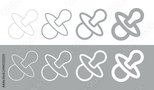 The nipple icon (pacifier). A symbol of a child or childhood. An attribute, baby of a newborn or infant.