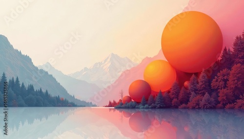 Abstract geometric shapes, muted tones, minimalist style, soft, subtle, simple