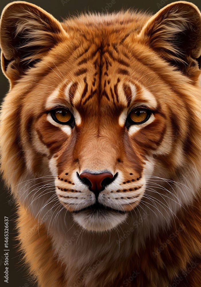 Fototapeta premium Golden Gaze: A Feline Enigma AI Generated