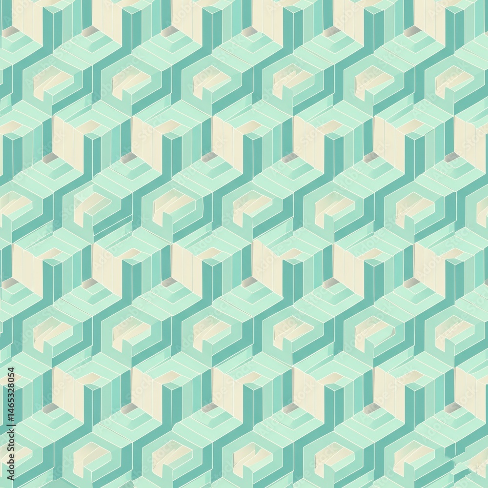 Geometric maze pattern with layered 3D Geometric maze pattern with layered 3D