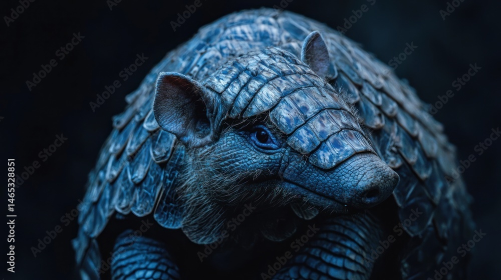 An elderly armadillo, its armor showing signs of wear, standing peacefully with a wise demeanor. An elderly armadillo, its armor showing signs of wear, standing peacefully with a wise demeanor.
