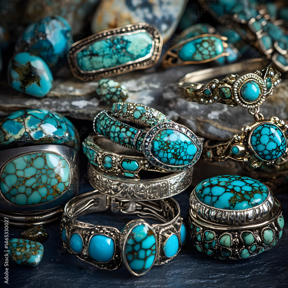 Captivating Blue-Green Elegance: A Diverse Collection of Turquoise Jewelry Radiating Natural Beauty Captivating Blue-Green Elegance: A Diverse Collection of Turquoise Jewelry Radiating Natural Beauty