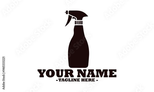 Spray bottle vector icon, clean spray bottle logo art and cleaning spray illustration logo vector design