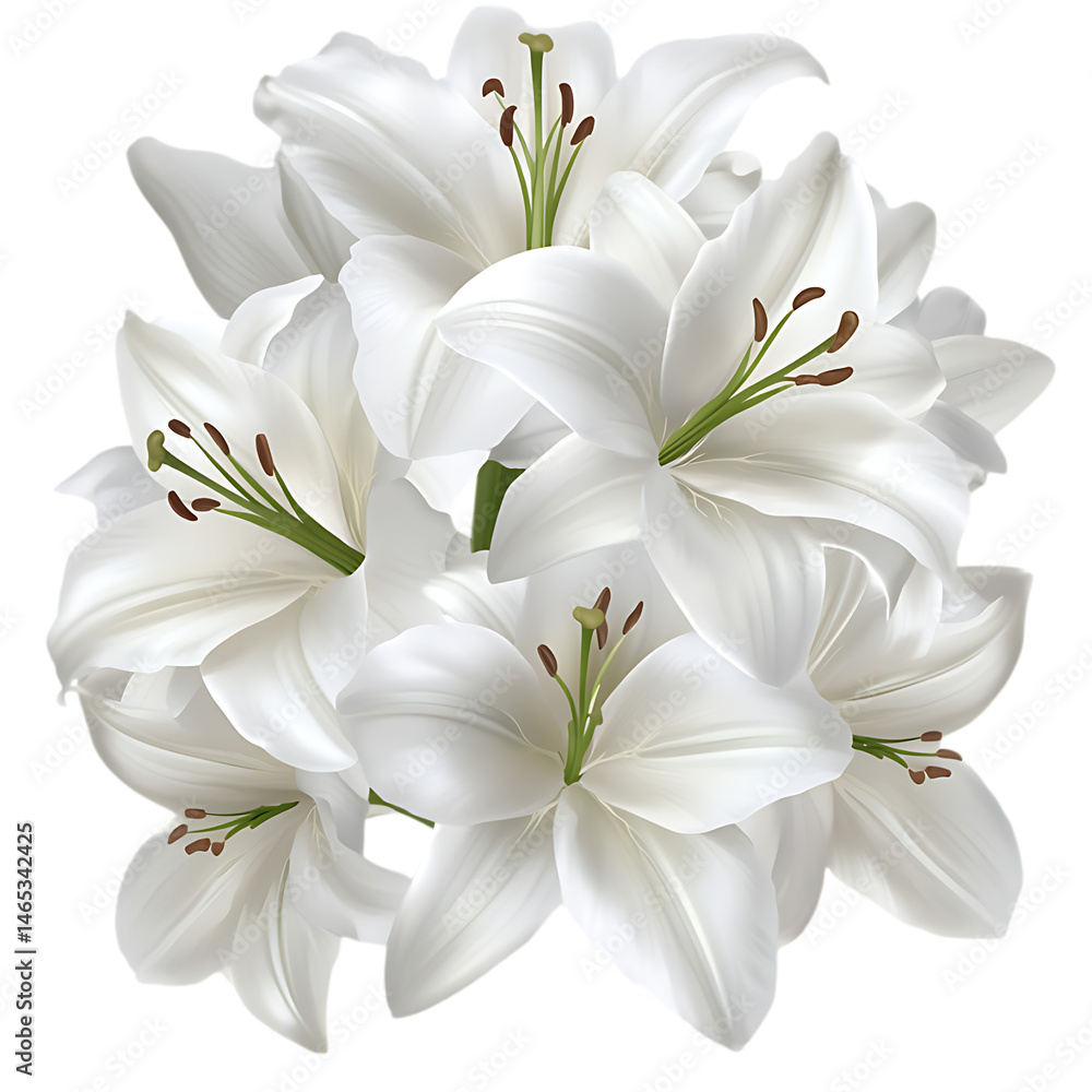 Fototapeta premium Elegant bouquet of white lilies