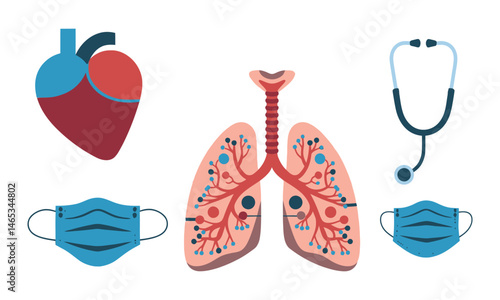 healthcare vector set on white background