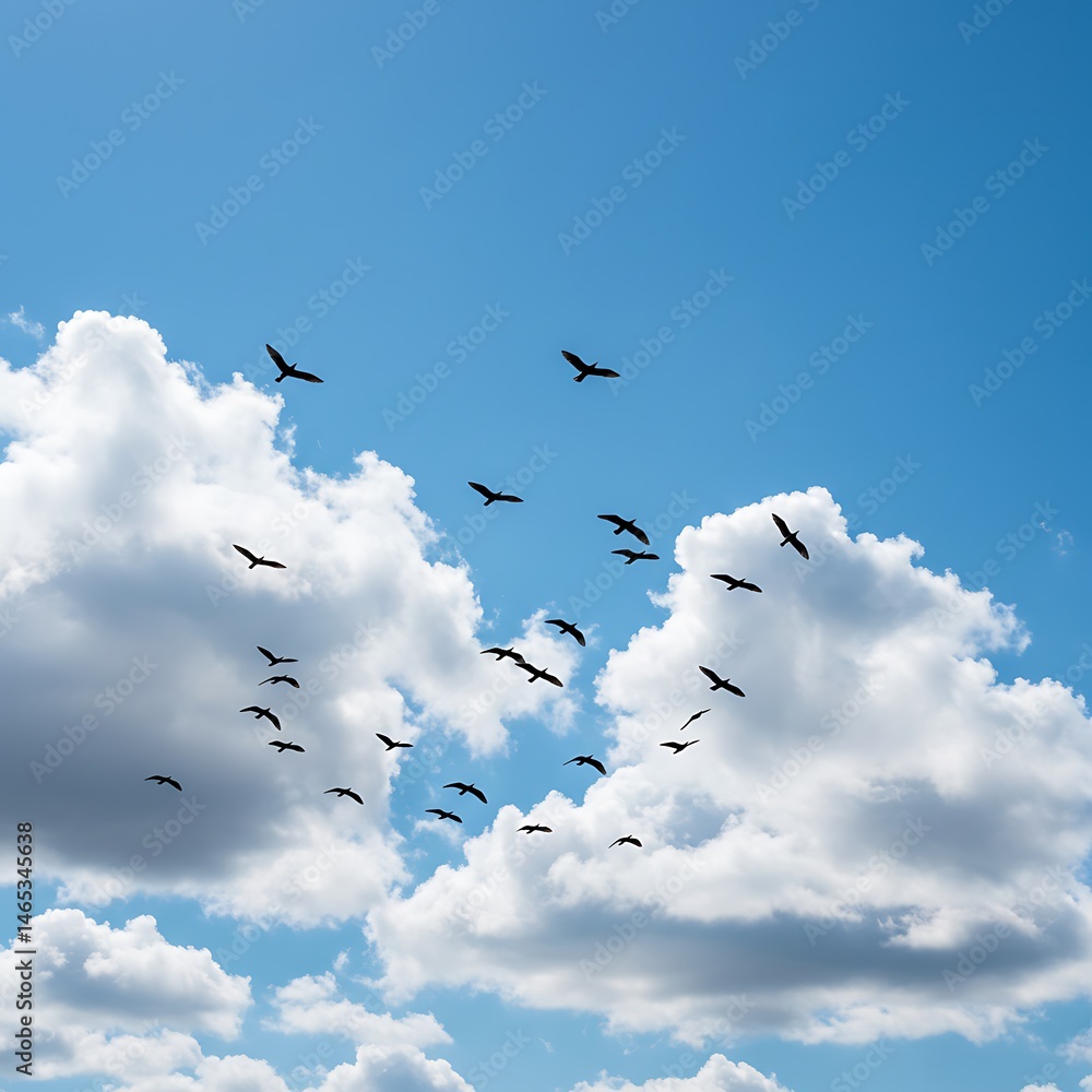 Fototapeta premium Azure Dance of Shadows AI Generated