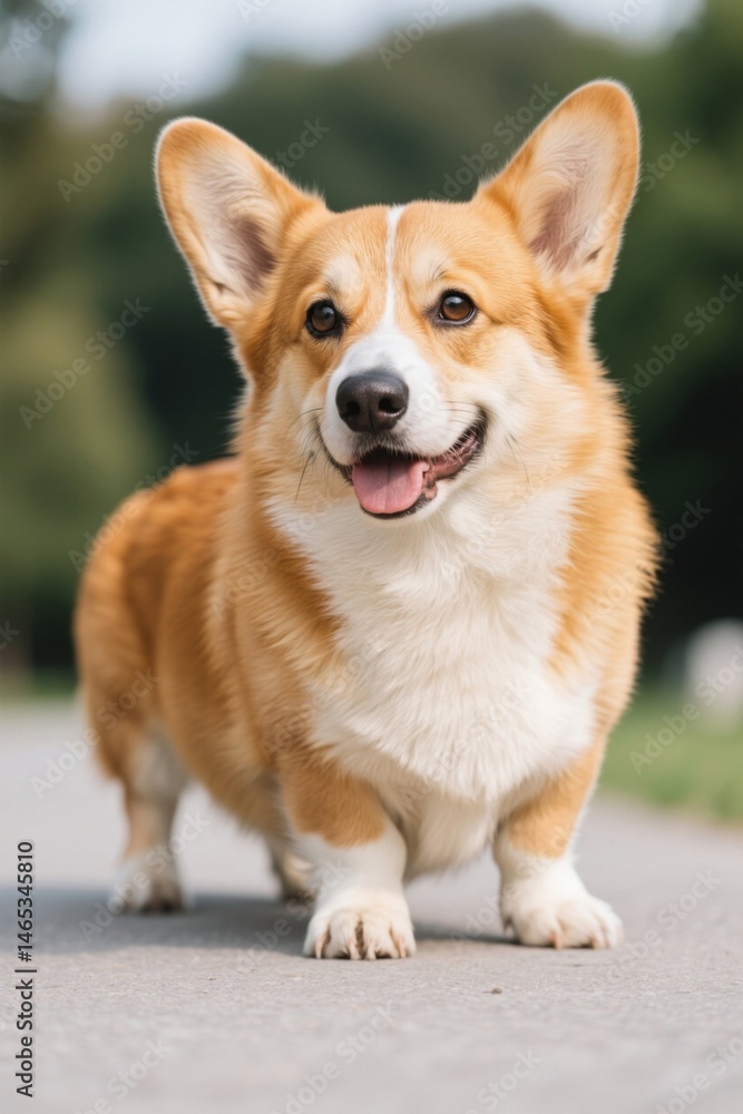 there is a dog that is walking down the street there is a dog that is walking down the street