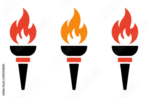 Torch flame vector olympic fire symbol illustration