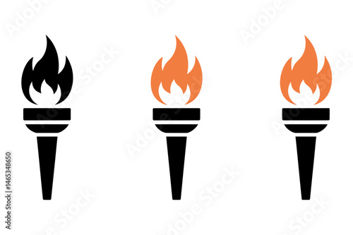 Torch flame vector olympic fire symbol illustration