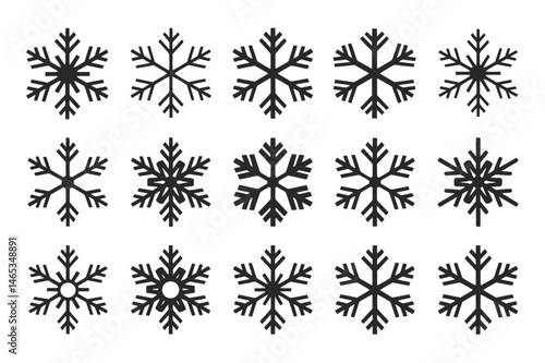Collection of decorative winter snowflake designs