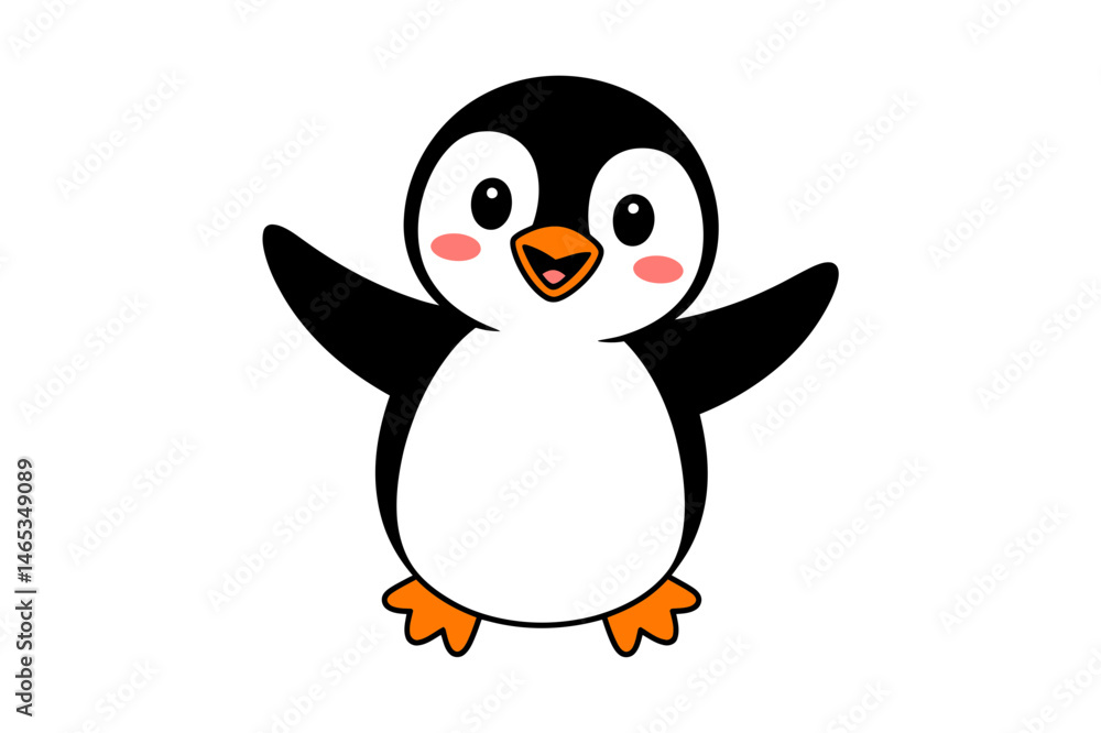 Fototapeta premium Cute cartoon penguin vector illustration design