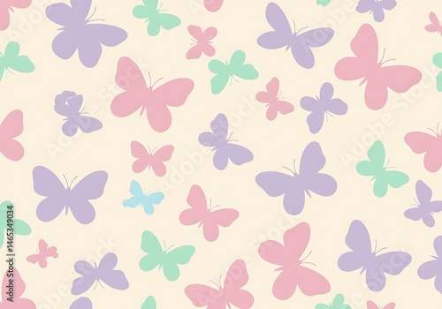 Pastel Butterfly Seamless Pattern Background