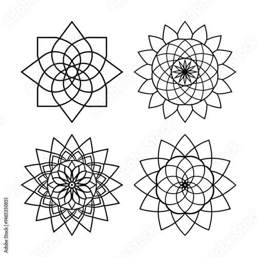 set of scred geometry mandals design