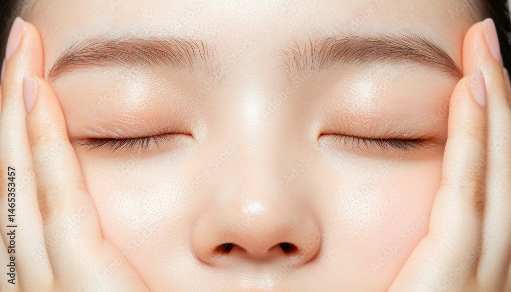 Fototapeta premium Close-up Asian woman's face, soft skin