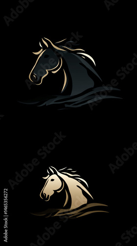 Refined horse farm logo vector branding template photo
