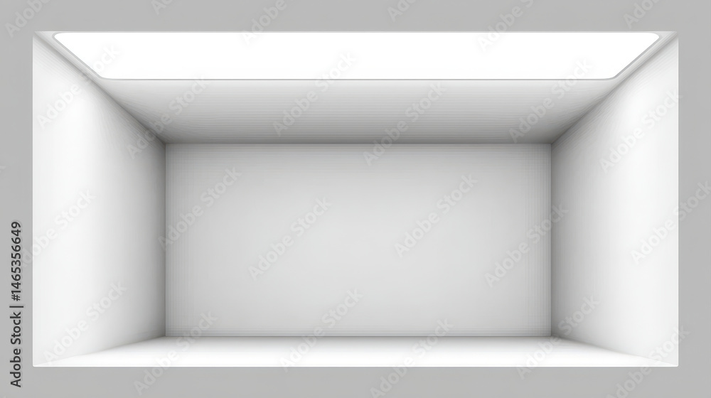 Fototapeta premium Pure white seamless wall creates blank room, ideal for layout and design purposes, offering clean and minimalistic space that evokes sense of calm and simplicity