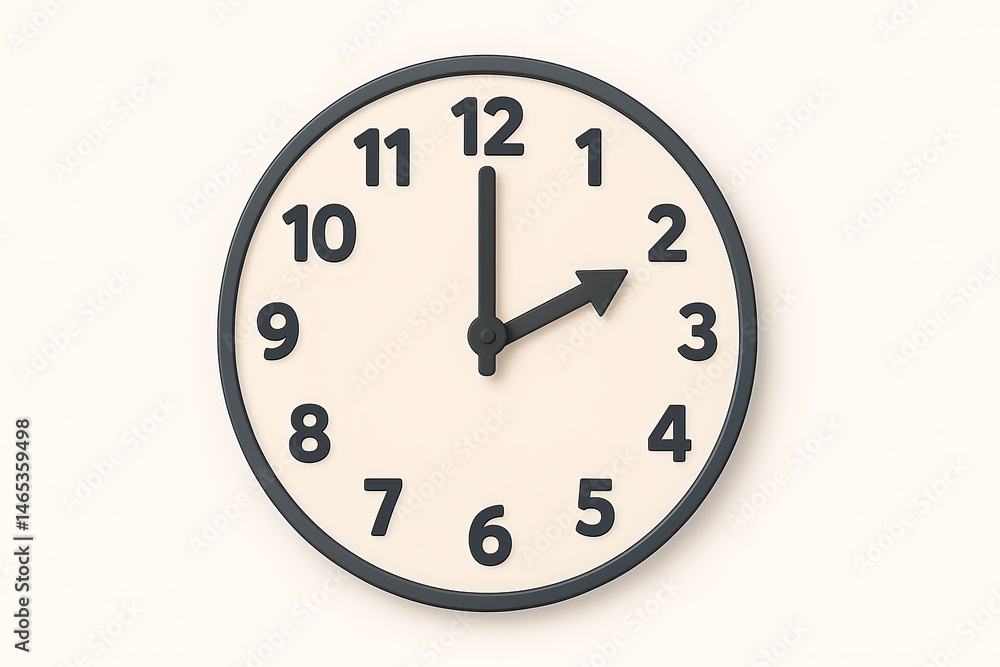 Geometric clock design with clear black numbers and bold black hands on a light background, offering a minimalistic and functional look Geometric clock design with clear black numbers and bold black hands on a light background, offering a minimalistic and functional look