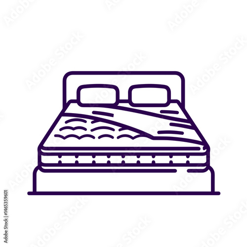 Bed illustration on transparent background  