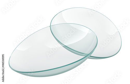 Two Contact Lenses, 3D rendering isolated on transparent background