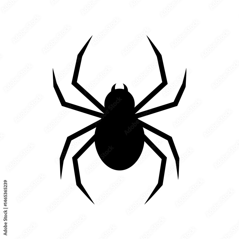Black spider silhouette on a white background for Halloween Black spider silhouette on a white background for Halloween