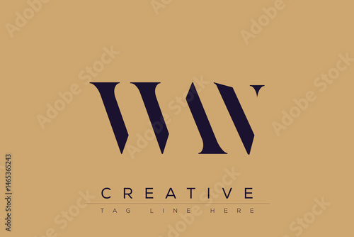 WAN abstract letter logo design. This logo is designed by three abstract letters.