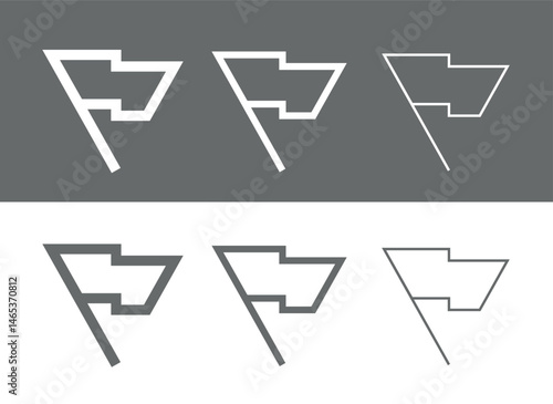 Flag icon. Location marker. Object location symbol. Mark on the map. Team or country designation.