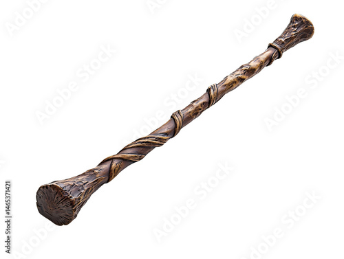 a wooden stick with a twisted handle