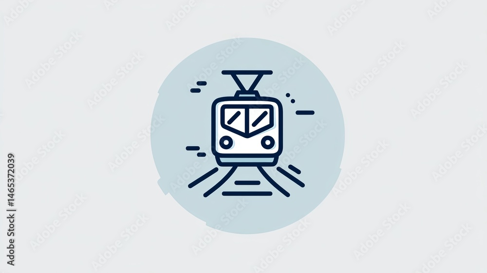Modern Blue and White Icon with Cable for Technology Concepts Modern Blue and White Icon with Cable for Technology Concepts