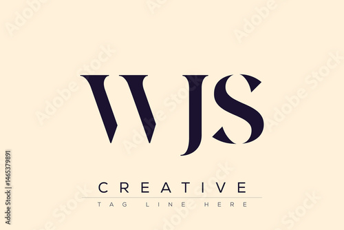 WJS abstract letter logo design. This logo is designed by three abstract letters.