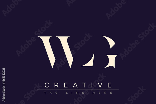 WLG abstract letter logo design. This logo is designed by three abstract letters.