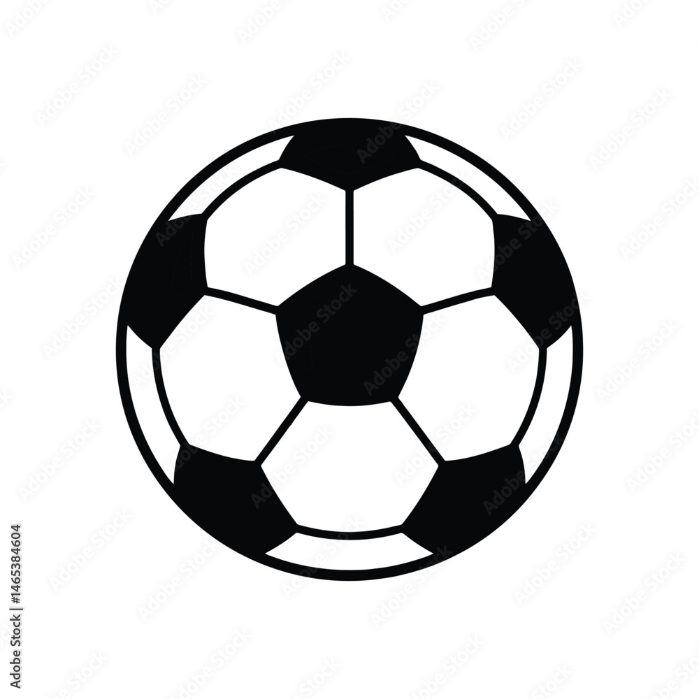 Fototapeta premium A classic black and white soccer ball simple hand drawn vector art illustration