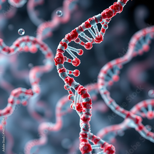 Illustrating mutated dna strands in cancer research visual changes in genetic material scientific environment insightful perspective on oncogenesis