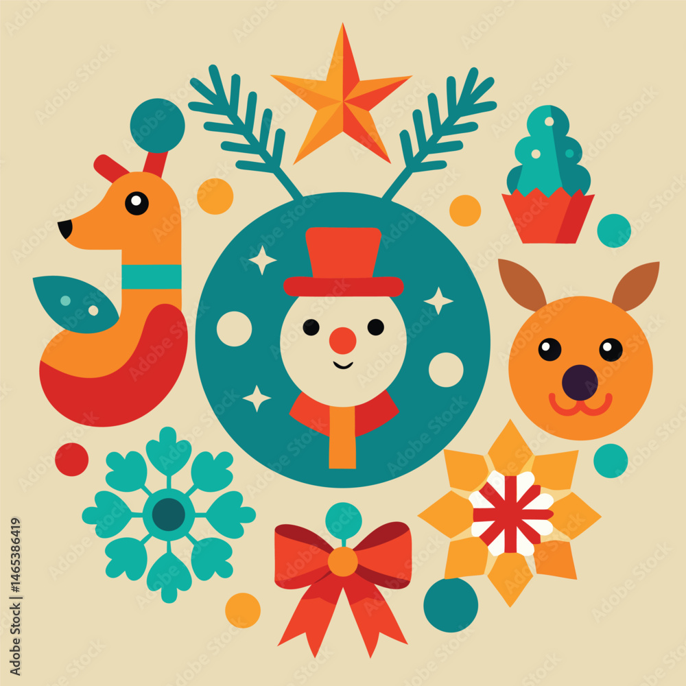 Fototapeta premium set of christmas elements