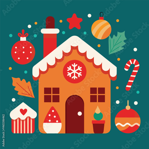 christmas and new year greeting card