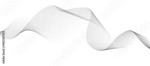 Created a minimalist abstract vector design featuring smooth gray wave lines flowing horizontally across a light background.