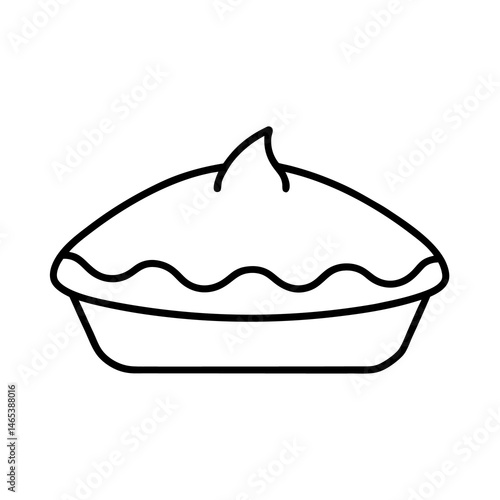 Whole Pie Vector on White Background  Delicious Bakery Clipart Illustration

