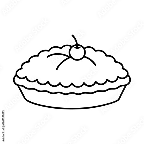 Whole Pie Vector on White Background  Delicious Bakery Clipart Illustration

