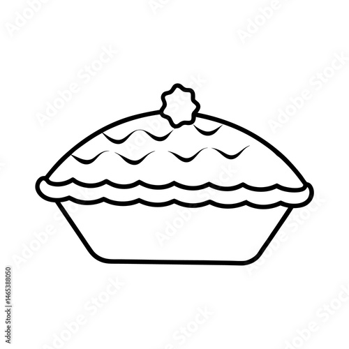 Whole Pie Vector on White Background  Delicious Bakery Clipart Illustration

