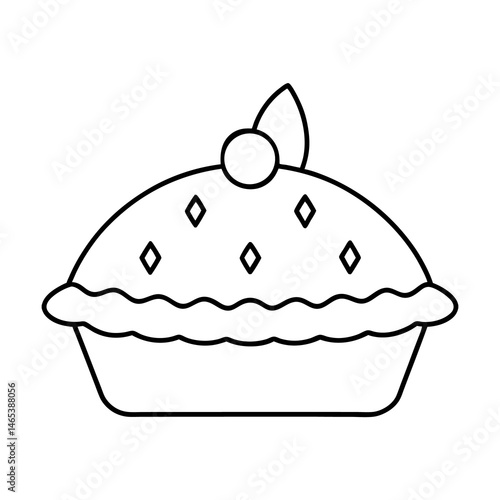 Whole Pie Vector on White Background  Delicious Bakery Clipart Illustration

