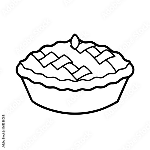 Whole Pie Vector on White Background  Delicious Bakery Clipart Illustration

